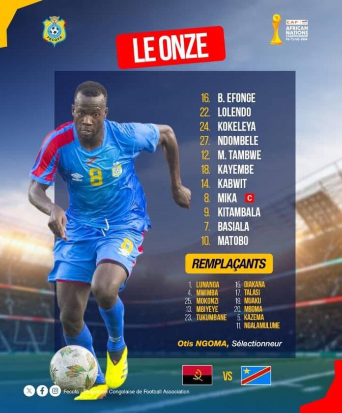 CHAN 2024 RDC : Otis Ngoma révèle sa composition explosive face à l'Angola !