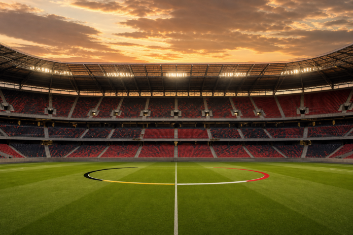 Illustration editoriale neutre pour un article sur le nul entre la Belgique et l'Egypte au Mondial 2026.