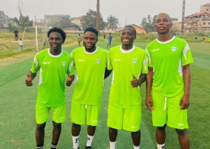 Séance d'entraînement du DCMP au stade Cardinal Malula avant le match de Coupe du Congo