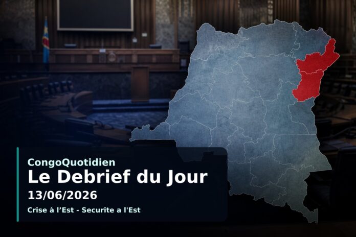 Carte de la RDC mettant en évidence les provinces du Nord-Kivu et de l’Ituri, symbolisant la crise sécuritaire et politique du 13 juin 2026.