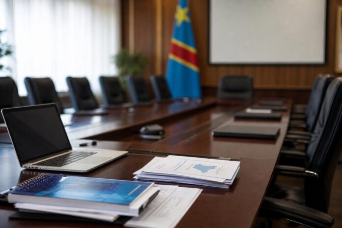 Réunion du Conseil des ministres à Kinshasa avec documents sur l'éducation numérique