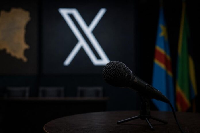 Jean-Marc Kabund s'exprimant lors d'un Space live sur X à Kinshasa