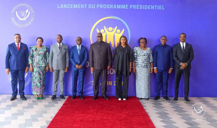 Vue de la ceremonie de lancement du programme Debout Jeunes Congolais au Palais de la Nation a Kinshasa