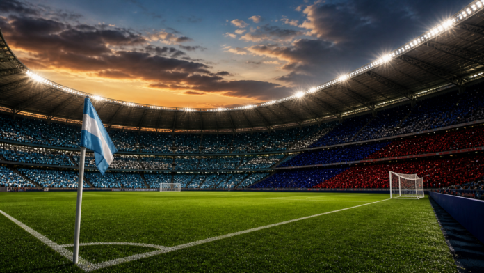 Illustration editoriale neutre pour un article sur Argentine Cap Vert au Mondial 2026.