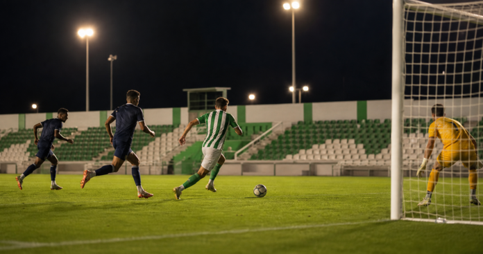Illustration editoriale d un match de football entre le Betis et Lyon.