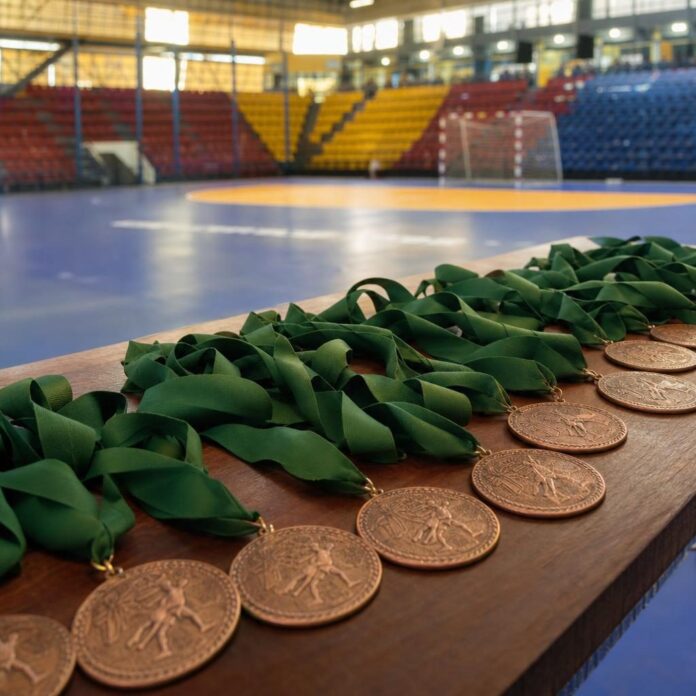 Bronze medal handball teams JSK and HC Heritage at CACVC tournament