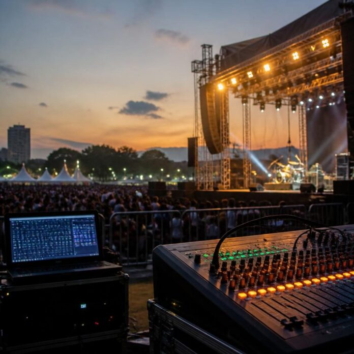 DJ Abdoul rendant hommage aux organisateurs de festivals lors d'un concert
