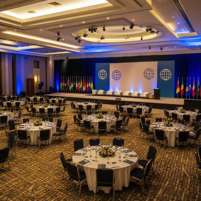 Chefs d'État africains réunis autour d'une table lors du Forum africain sur l'eau et l'énergie à N'Djamena