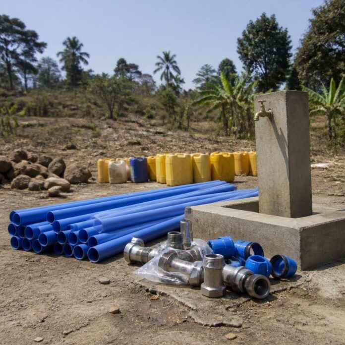 Tuyaux de canalisation et raccords à compression pour la réhabilitation du réseau d'eau potable à Kibirizi