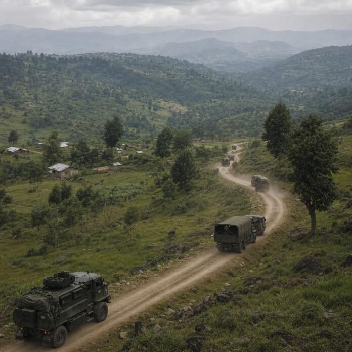 Soldats des FARDC en position défensive dans une zone rurale du Nord-Kivu