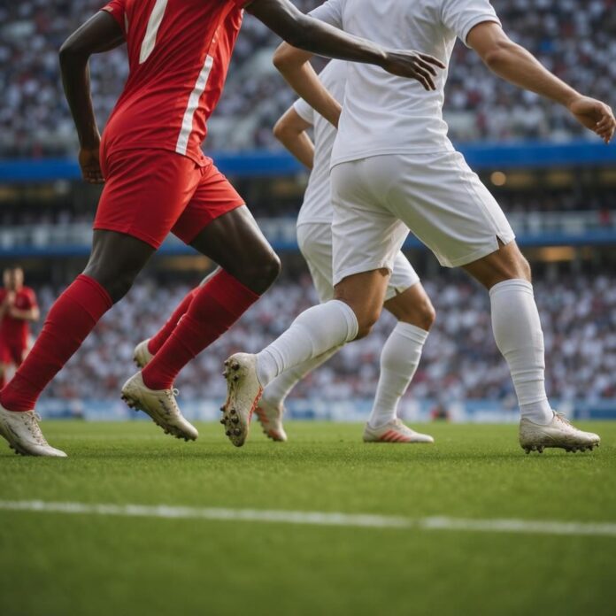 Joueurs des Léopards de la RDC en action lors du match contre l'Angleterre en seizièmes de finale de la Coupe du monde 2026