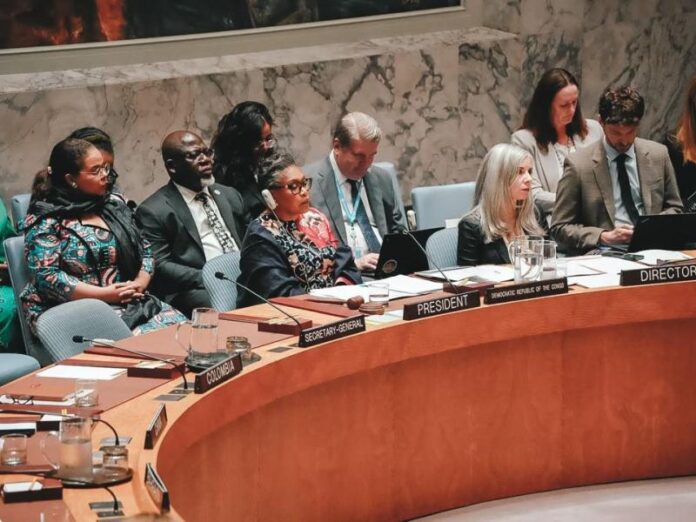 Première ministre Judith Suminwa s'adressant au Conseil de sécurité des Nations unies