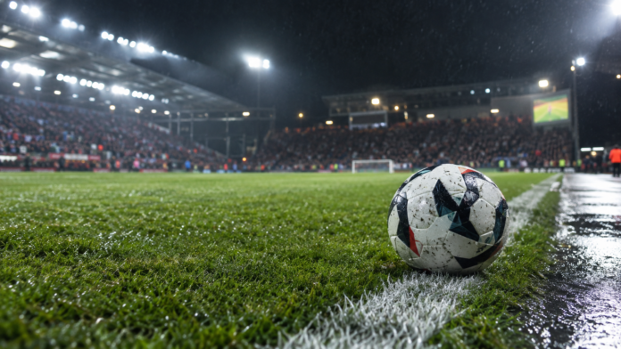 Soirée de football sous la pluie