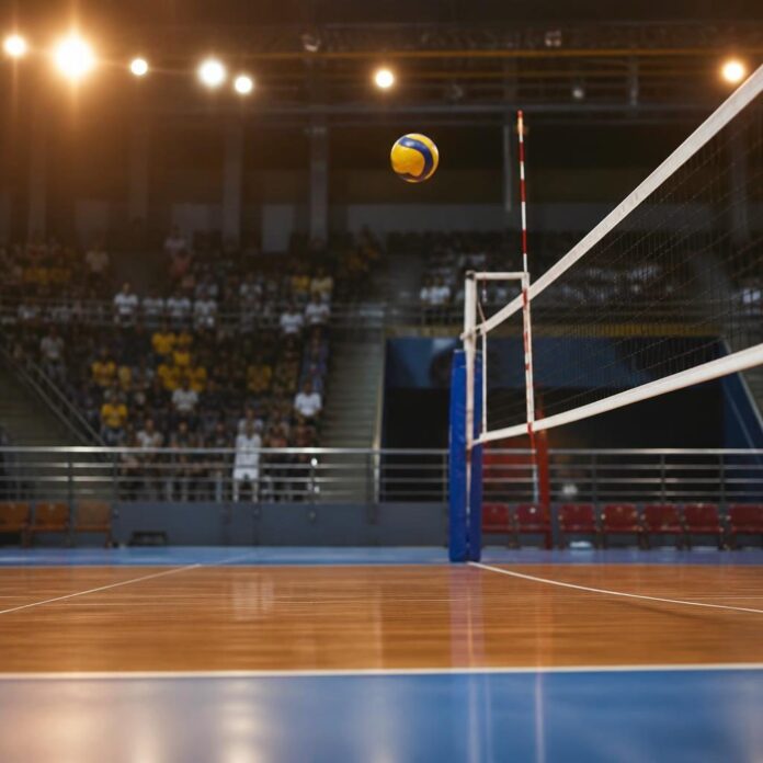 Sélection congolaise de volley-ball sur le terrain couvert d'El Menzah à Tunis lors de la CAN 2026