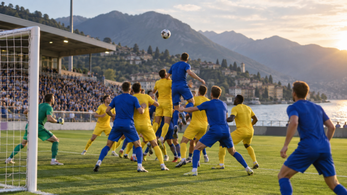Action de football dans un stade italien
