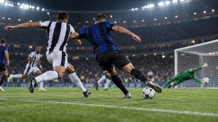 Soirée de football dans un stade italien