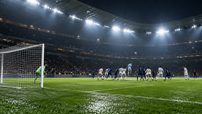 Action de football européen