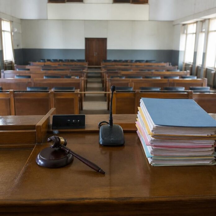 Sièges et pupitres de l’Assemblée provinciale du Maï-Ndombe avec dossiers parlementaires