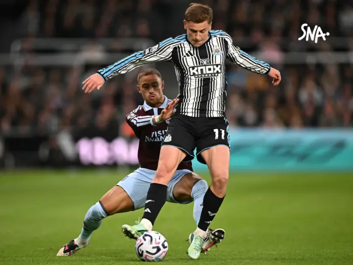 Illustration editoriale accompagnant : Aston Villa s'impose à Newcastle sur un but de Manzambi