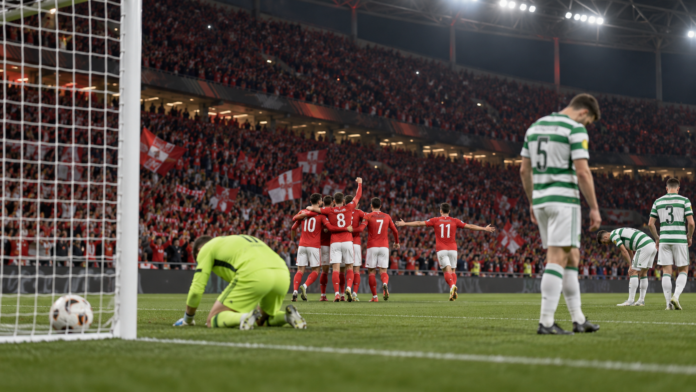Illustration éditoriale : Ligue Europa : Benfica écrase le Celtic 4-1 à Lisbonne