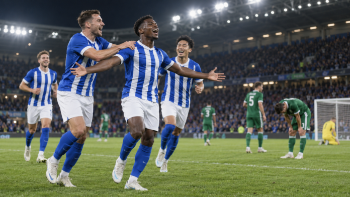 Illustration éditoriale : Ligue Conférence : Brighton domine Kauno Žalgiris 4-0