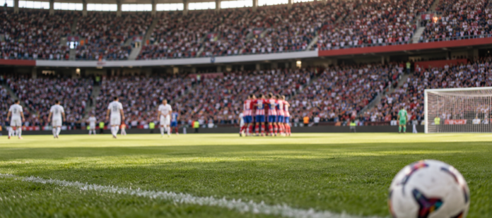 Illustration neutre d'une célébration de football dans un stade espagnol