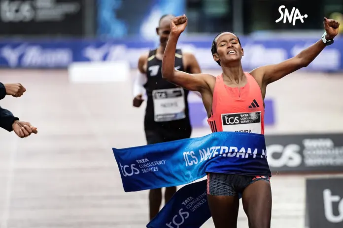 Illustration editoriale accompagnant : Marathon d'Amsterdam : doublé éthiopien de Diriba et Berhanu
