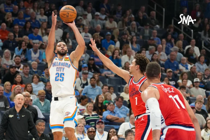 Illustration editoriale accompagnant : Oklahoma City bat les Clippers 108-101, Williams sur civière